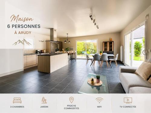 Arudy Apartment | Grande maison, 6 personnes, Terrasse & Parking