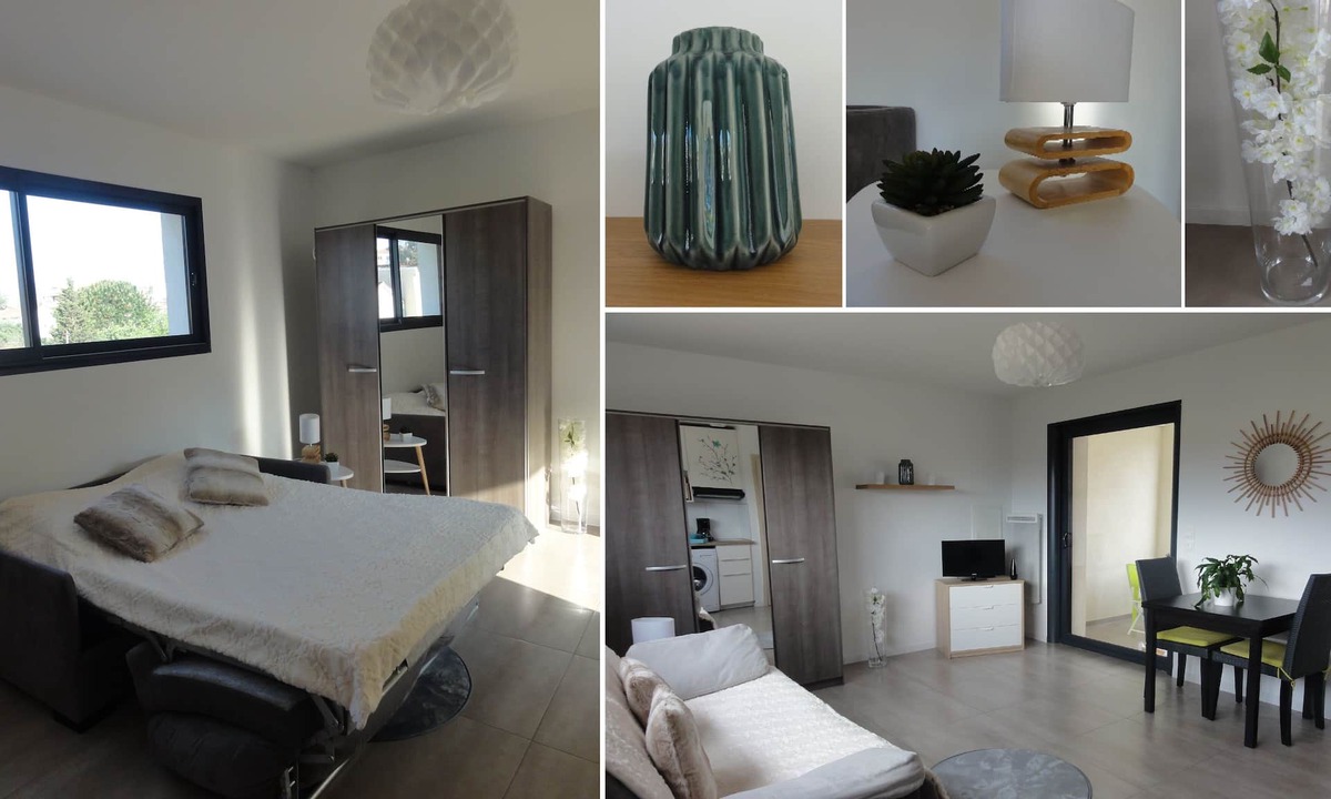 Cannes La Bocca Apartment | Studio with pool-spa and parking, in a quiet location, walking distance to beach and shops