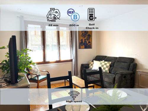 Cachan Apartment | Vintage - 3 bedroom apartment, RER B 200 m away