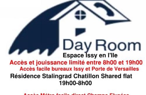 Chatillon House | Issy Citea Access dayuse Room - Work and Day Rest Timeshare - 2 min tram - Formule Temps Partagé - Navette ile d'Issy Avenue Paris 92320 espace nuit