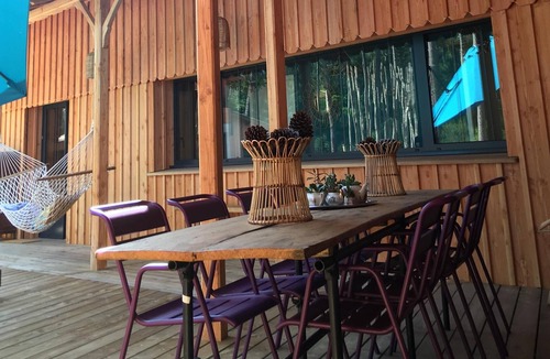 Maubuisson House | La Pignotte. New wooden house with swimming pool in Maubuisson (Carcans), Gironde,