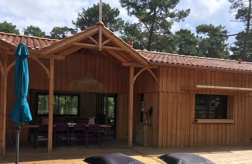 Maubuisson House | La Pignotte. New wooden house with swimming pool in Maubuisson (Carcans), Gironde,