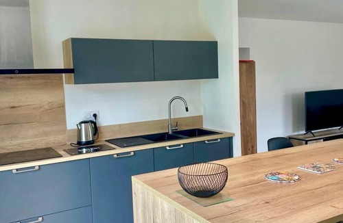 Sauveterre-de-Bearn Villa | Le chant du Gave- Bright new house with swimming pool- River below