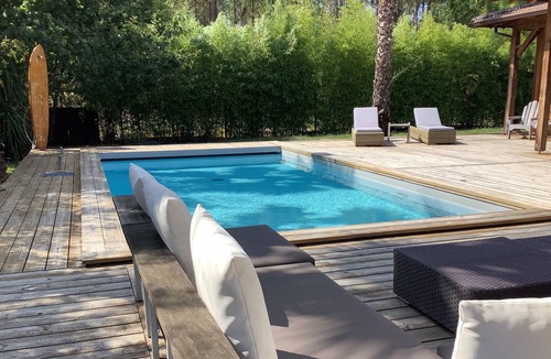 Lege-Cap-Ferret Villa | Wooden villa with heated pool-terrace and enclosed garden