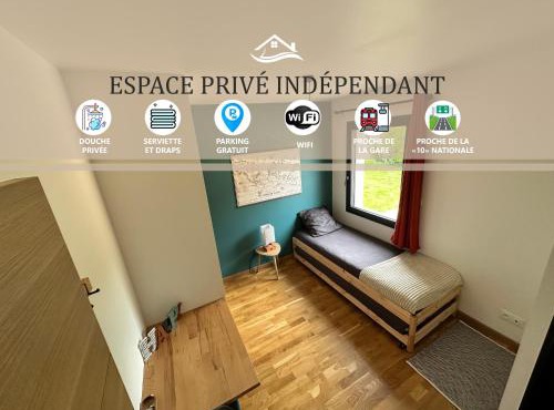 Chambre privée au calme - Proche gare - Parking gratuit