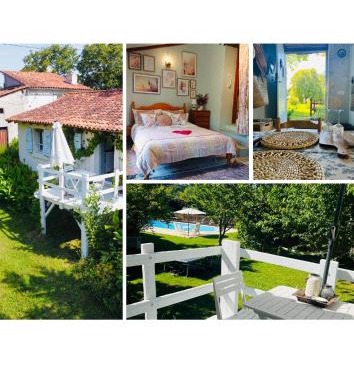 La Colline de Tilleul - Les Deux Puits - Cosy Cottage with swimming pool near Aubeterre