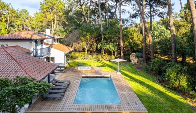 Villa de luxe avec piscine chauffée, jacuzzi, sauna au cœur de la forêt des Landes - FR-1-791-24