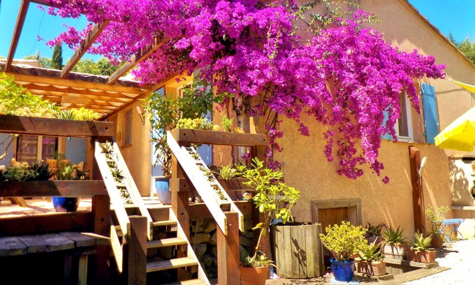 Villeneuve-Loubet Villa | AIR-CONDITIONED, SINGLE-STOREY VILLA, SEA AND CORSICAN VIEWS LARGE GARDEN, DOGS ALLOWED