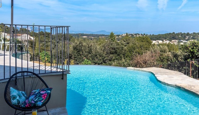 Villa "Le Panorama d’Azur – Pool" with Sea View, Wi-Fi, and Air Conditioning